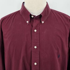 Ralph Lauren Maroon/Wine Button Down Men's Shirt 3XLT